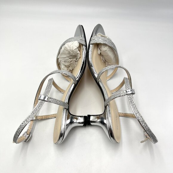Touch Ups Womens‎ 7M Maisie Silver Low Kitten Heels Dress Sandals Shoes 4473M - Picture 6 of 13